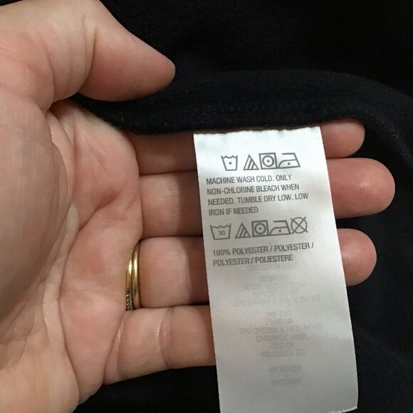 Susan Graver Weekend Bkack White Contrast Trim Soft Fleece Snap Front Jacket L - Picture 7 of 7